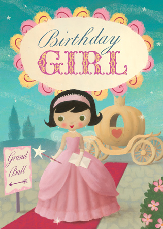 Cinderella Birthday Girl Greeting Card by Stephen Mackey - Click Image to Close